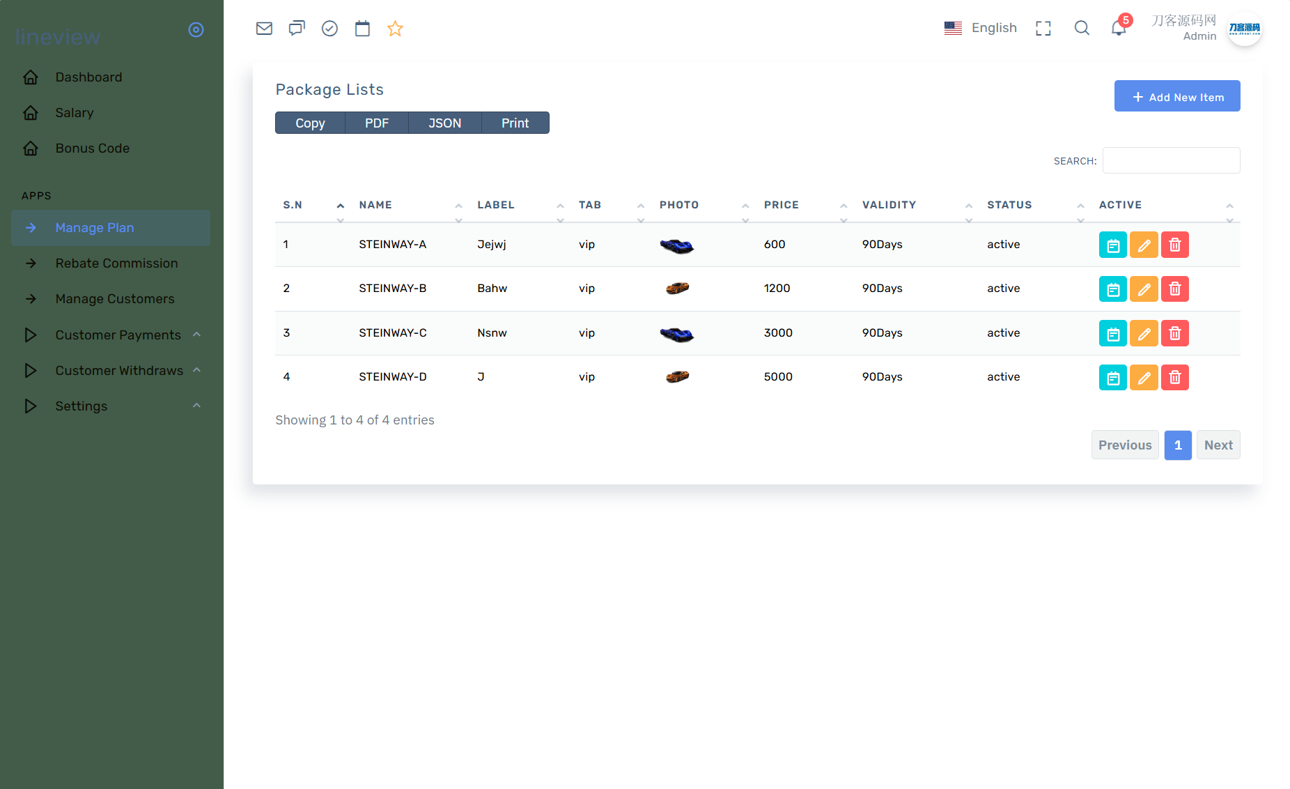 Lineview海外汽车投资理财系统源码下载:前端HTML+后端PHP,支持USDT与三级分销-壹元库