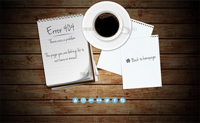 咖啡与书籍主题404错误页面源码下载 | 提升网站用户体验-壹元库